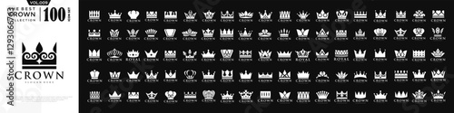 Crown icon set logo design. Crown sign collection. vector illustration