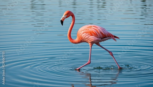 pink flamingo in water