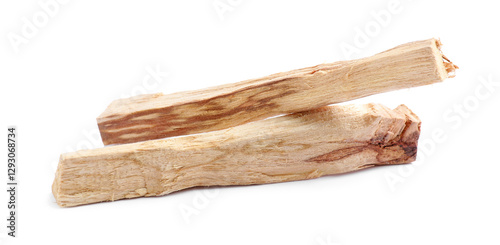 Foto Two palo santo sticks on white background