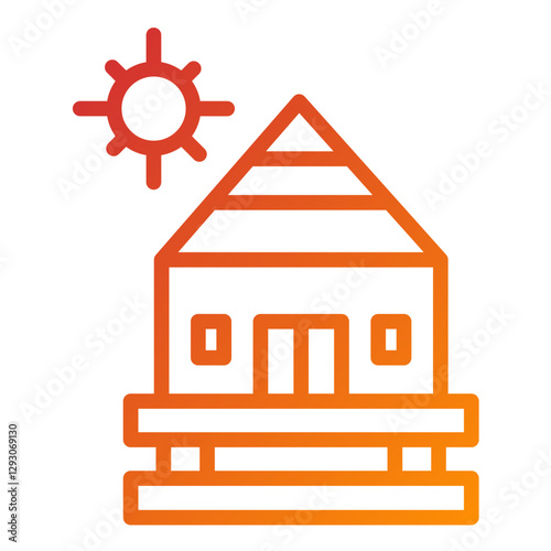 Vector Design Bungalow Icon Style