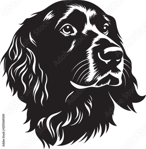 Boykin Spaniel Silhouette Vector Illustration White Background