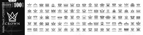 Crown icon set logo design. Crown sign collection. vector illustration