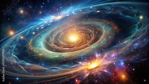 Cosmic chaos swirls in dark space, stars, , stars,chaos, emptiness, universe, cosmos, darkness, void, galaxy, cosmic, darkness