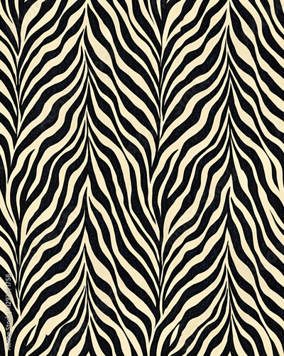 Seamless Zebra Print Pattern Black and White Animal Stripes