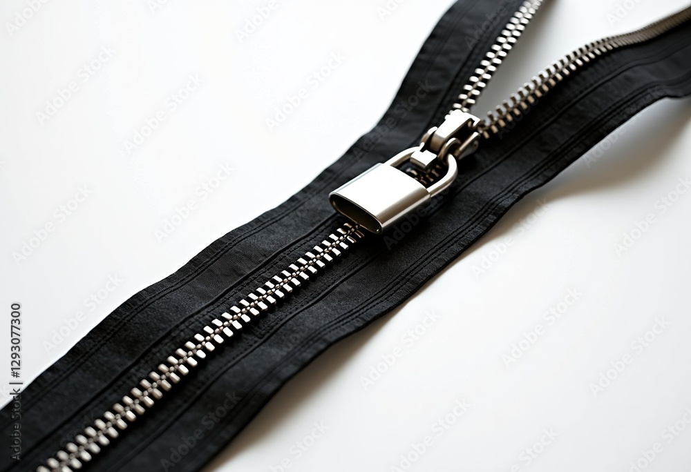 Silver Lock Zipper: A photorealistic vector of an open metal zipper with an opened silver lock, isolated on a pure white background, 8K, HDR, design element.
Silver Lock Zipper: A photorealistic vector of an open metal zipper with an opened silver lock, isolated on a pure white background, 8K, HDR, design element.