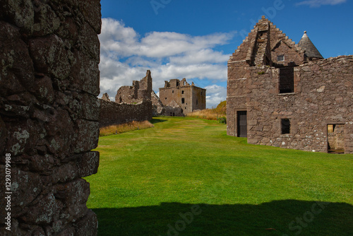 Dunnottar Castle is a ruined medieval fortress photo