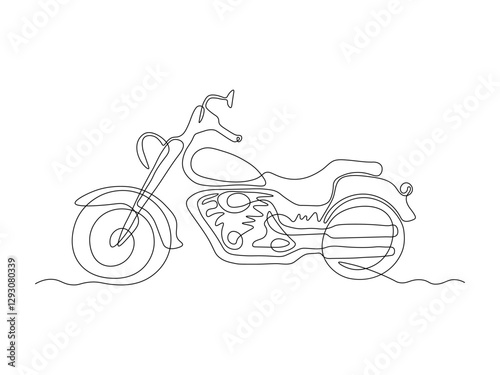 Abstract motorcycle, bike, continuous single one line art hand drawing sketch logo