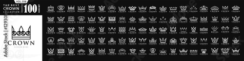 Crown icon set logo design. Crown sign collection. vector illustration