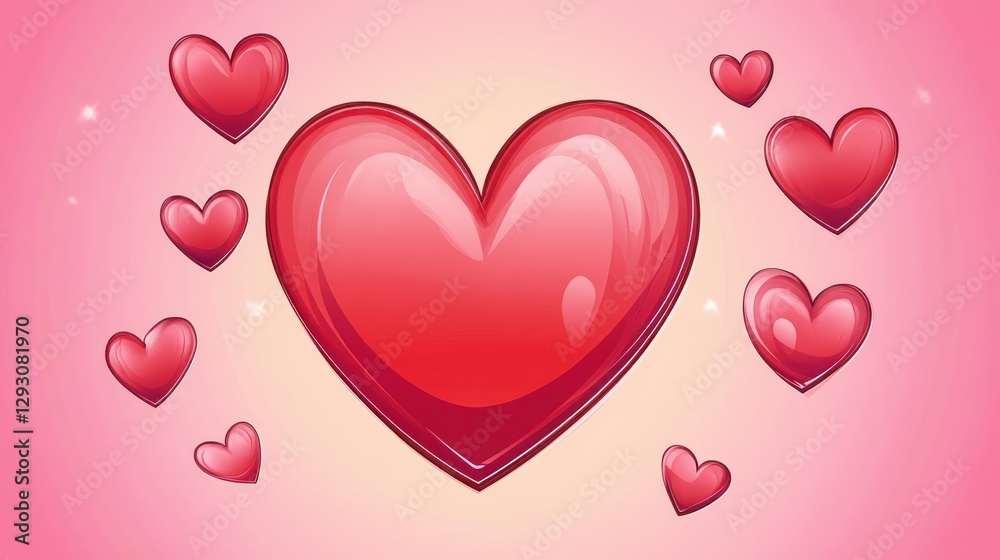 Attractive Amour Background Design Featuring Hearts Illustration Art Attractive Amour Background Design Featuring Hearts Illustration Art