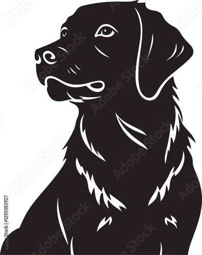 Chesapeake Bay Retriever Silhouette Vector Illustration White Background
