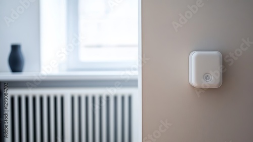 Wallpaper Mural Carbon monoxide detector placed in a utility room near a gas heater. Featuring protection and vigilance Torontodigital.ca