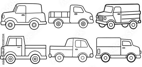 Truck Outline Coloring Page Printable Line Art Drawing