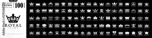 Crown icon set logo design. Crown sign collection. vector illustration