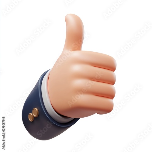 3d business man hand showing thumps up