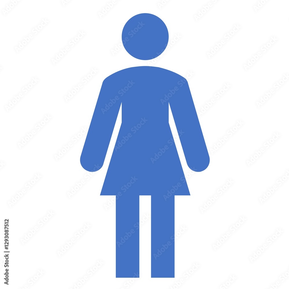 Woman flat icon. Vector blue symbol. Pictogram is isolated on a white background. Trendy flat style illustration Woman flat icon. Vector blue symbol. Pictogram is isolated on a white background. Trendy flat style illustration