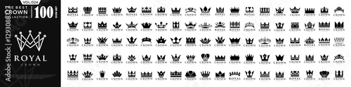 Crown icon set logo design. Crown sign collection. vector illustration