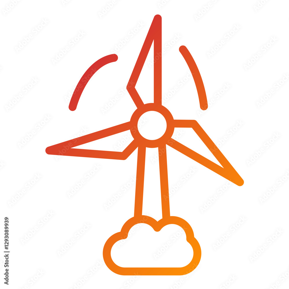 Vector Design Wind Turbine Icon Style Vector Design Wind Turbine Icon Style