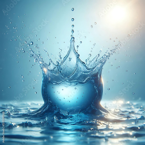 3d blue drop