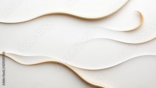 Minimalist abstract paper art with flowing curves in soft beige and white tones, creating a serene and elegant design.