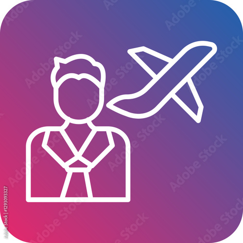 Flight Attendant icon style