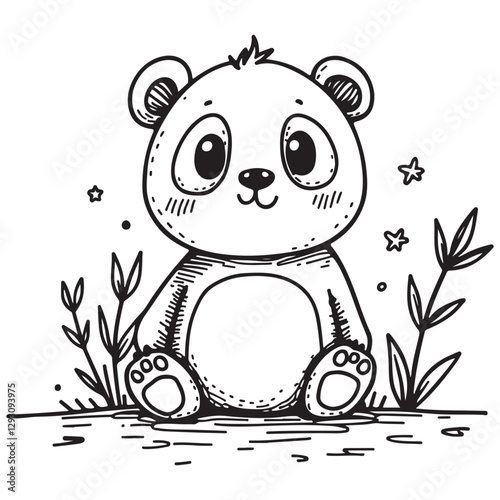 panda and bamboo