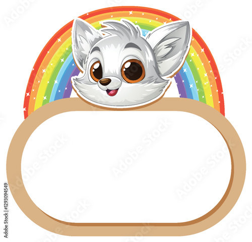 Cute Animal with Rainbow Frame