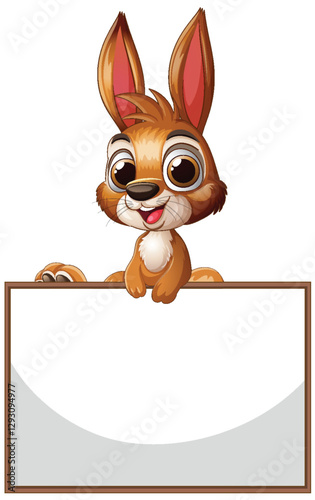 Cute Bunny with Blank Sign