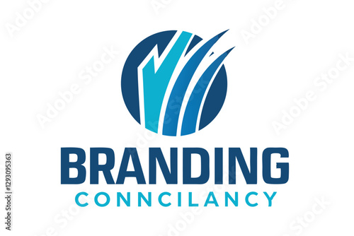 Free Download A clean logo showcases the words Branding Concillancy with a fresh design in a circular blue graphic, Use a sans-serif font to achieve a clean and modern look for the branding consultancy logo - GFXLoad