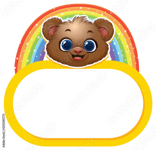 Cute Bear with Rainbow Frame