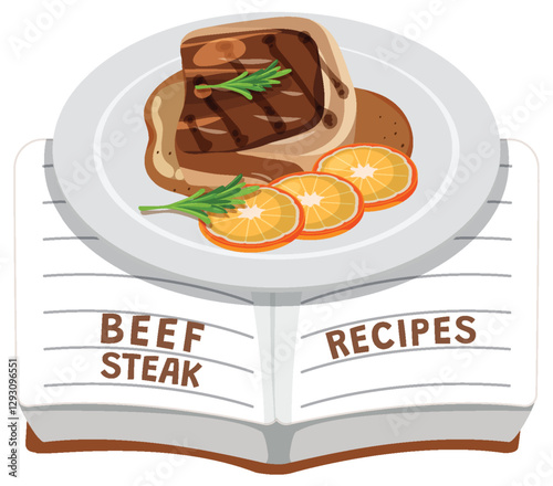 Delicious Beef Steak Recipe Illustration