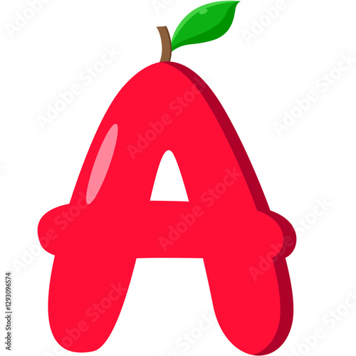Playful Strawberry letter A Illustration