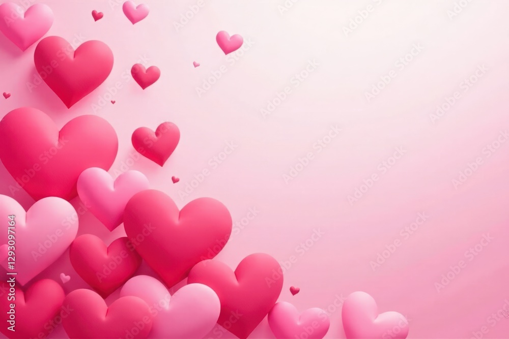 A Romantic Cluster of Pink and Red Hearts on a Soft Pink Background, Perfect for Valentine's Day or Anniversary Celebrations A Romantic Cluster of Pink and Red Hearts on a Soft Pink Background, Perfect for Valentine's Day or Anniversary Celebrations