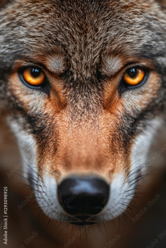 Fototapeta premium Intense Wolf Stare in the Wilderness