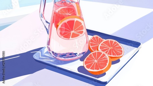 Grapefruit Drink in a Pitcher: A Vibrant Summer Delight