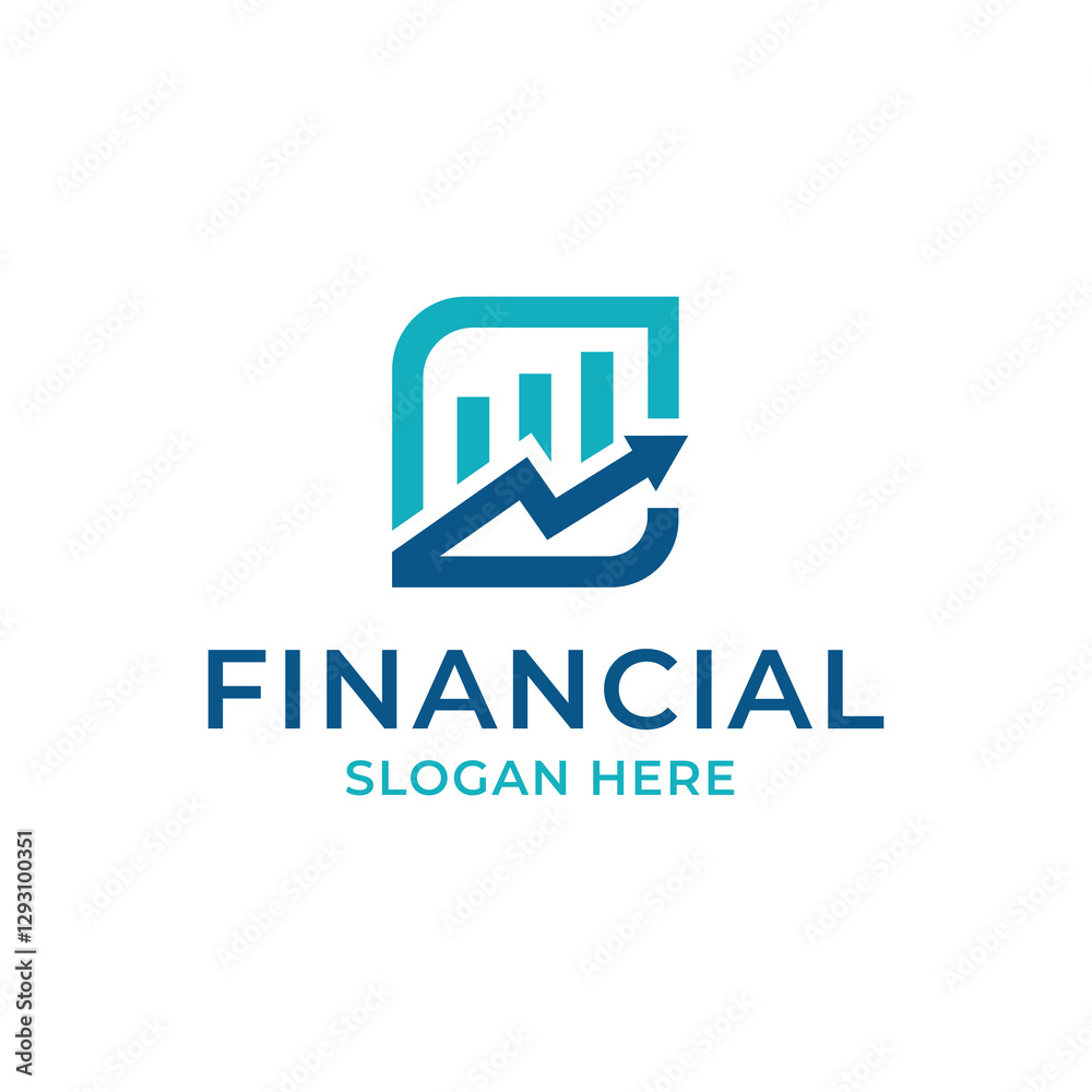 Obraz premium Data Chart Graph Diagram Finance Business. Vector Logo Design Illustration