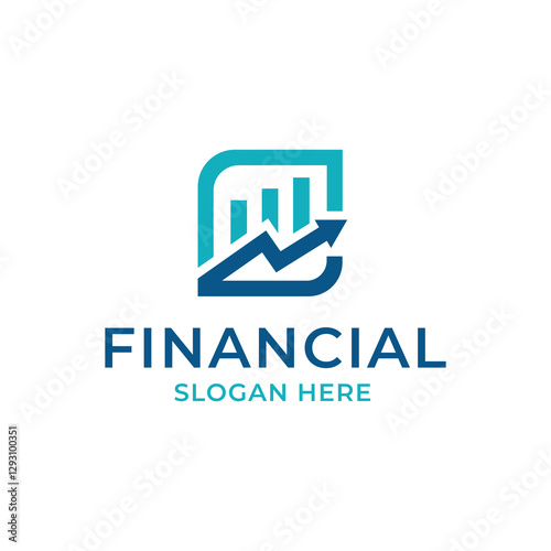 Data Chart Graph Diagram Finance Business. Vector Logo Design Illustration