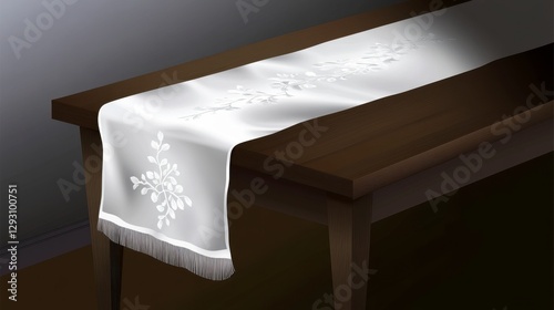 Stunning White Table Runner with Elegant Design