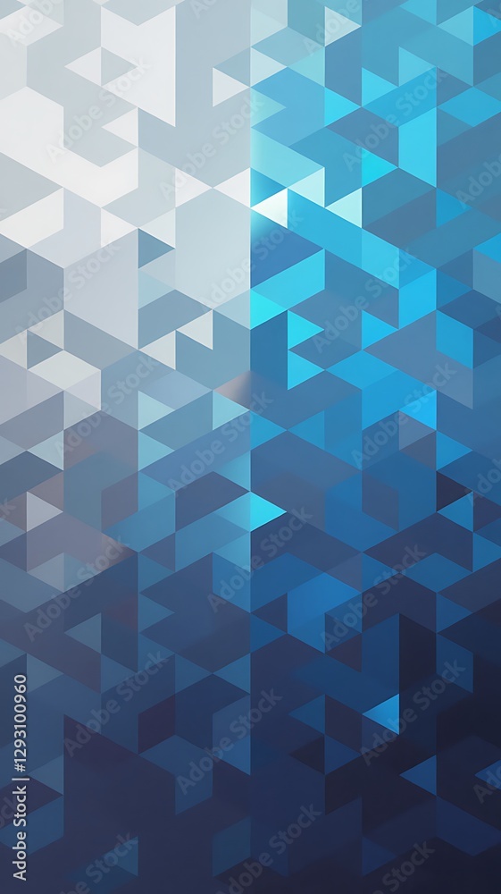 Fototapeta premium Vector abstract bright blue geometric background, consists of triangles. Polygonal abstract aqua background. Vector illustration