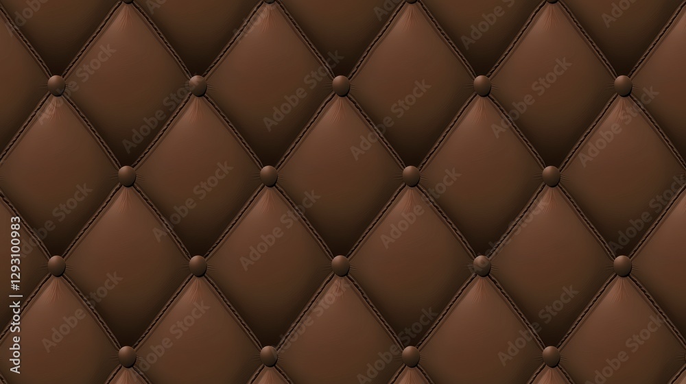 Exquisite Brown Leather Upholstery Pattern with Intricate Tufting Design Exquisite Brown Leather Upholstery Pattern with Intricate Tufting Design