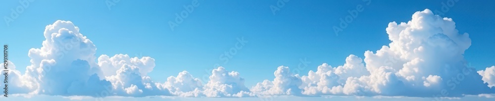 Azure expanse, fluffy cumulus clouds drift lazily , air, atmosphere, day