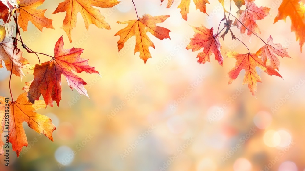 Autumn background with blurred autumn leaves and copy space for text, autumn concept. Autumn background with falling colorful red, yellow, and orange maple leaves Autumn background with blurred autumn leaves and copy space for text, autumn concept. Autumn background with falling colorful red, yellow, and orange maple leaves