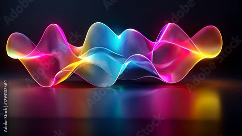 Vibrant abstract wave design featuring colorful light reflections and dynamic patterns for captivating digital experience.