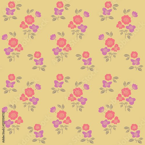 Wallpaper Mural Japanese Cute Bouquet Vector Seamless Pattern Torontodigital.ca