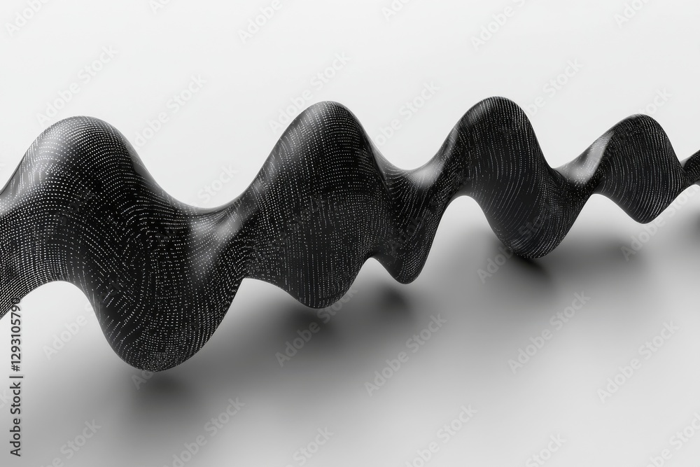 Unique black wave sculpture depicting fluidity and motion in a contemporary art setting Unique black wave sculpture depicting fluidity and motion in a contemporary art setting