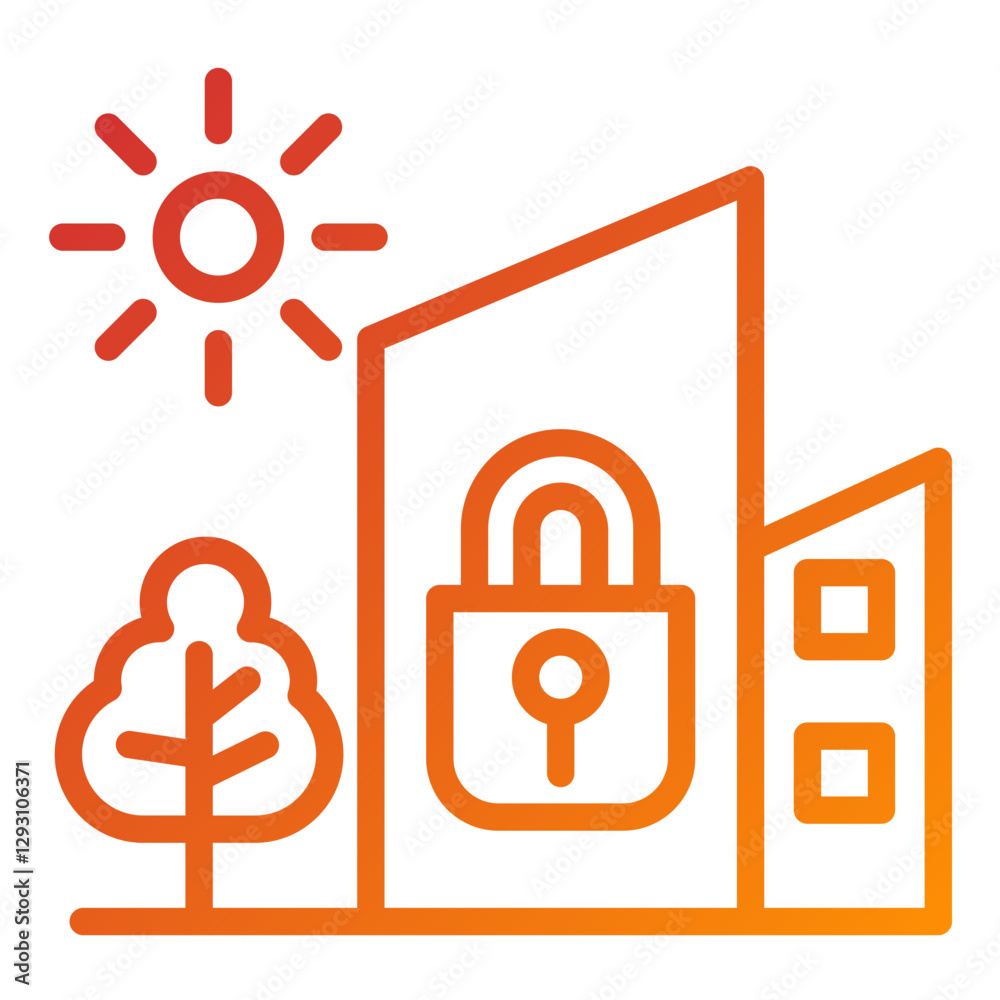Obraz premium Vector Design Property Lock Icon Style