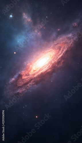 blue and pink nebula galaxy, universe background