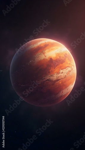 fantasy planet in space with stars, full moon in the night, nebula galaxy