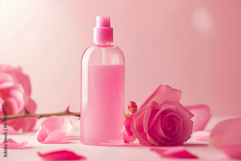 Pink Rose Shampoo Bottle with Blank Label and Fresh Roses – Floral Hair Care, Moisturizing Shampoo, Natural Botanical Formula, Hydrating Hair Wash, Organic Beauty Product, Soft Pink Aesthetic Pink Rose Shampoo Bottle with Blank Label and Fresh Roses – Floral Hair Care, Moisturizing Shampoo, Natural Botanical Formula, Hydrating Hair Wash, Organic Beauty Product, Soft Pink Aesthetic