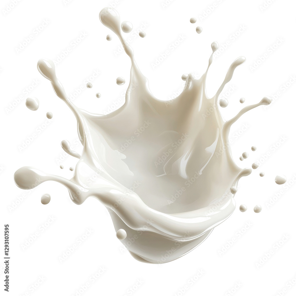 Fototapeta premium Creamy Milk Splash on transparent background 