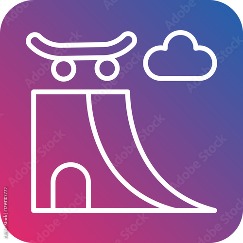 Skateboarding Ramp icon style